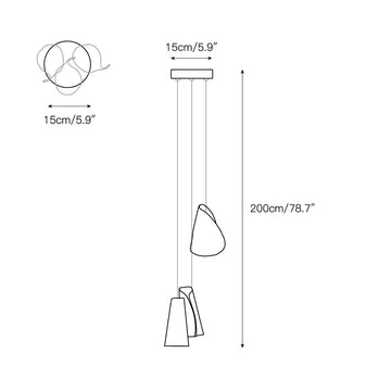 21 Thin Porcelain Pendant Lamp – detail 4 — Dimension drawings 2
