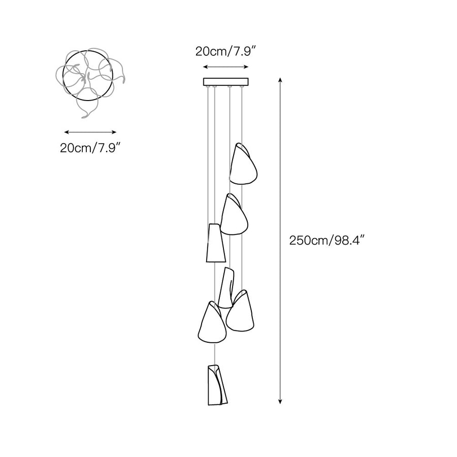 21 Thin Porcelain Pendant Lamp – detail 6 — Dimension drawings 4