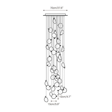 Mesh Glass Cluster Chandelier – detail 11 — Dimension drawings 9