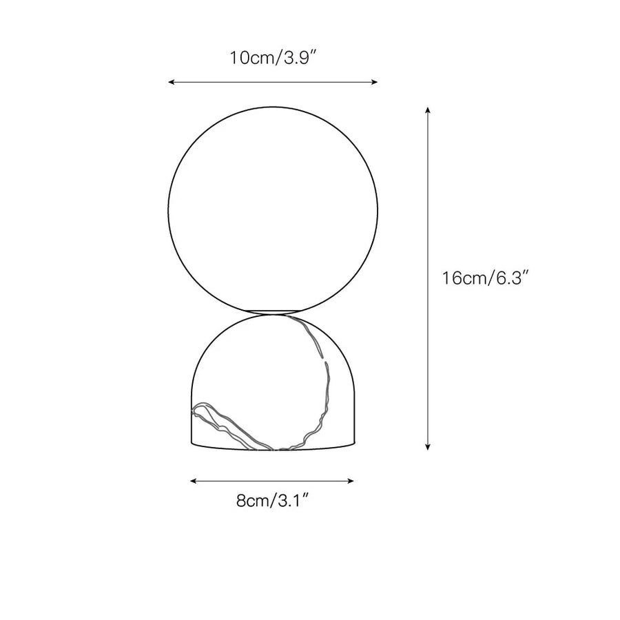 Aalia Marble Table Lamp — Dimension drawings 1