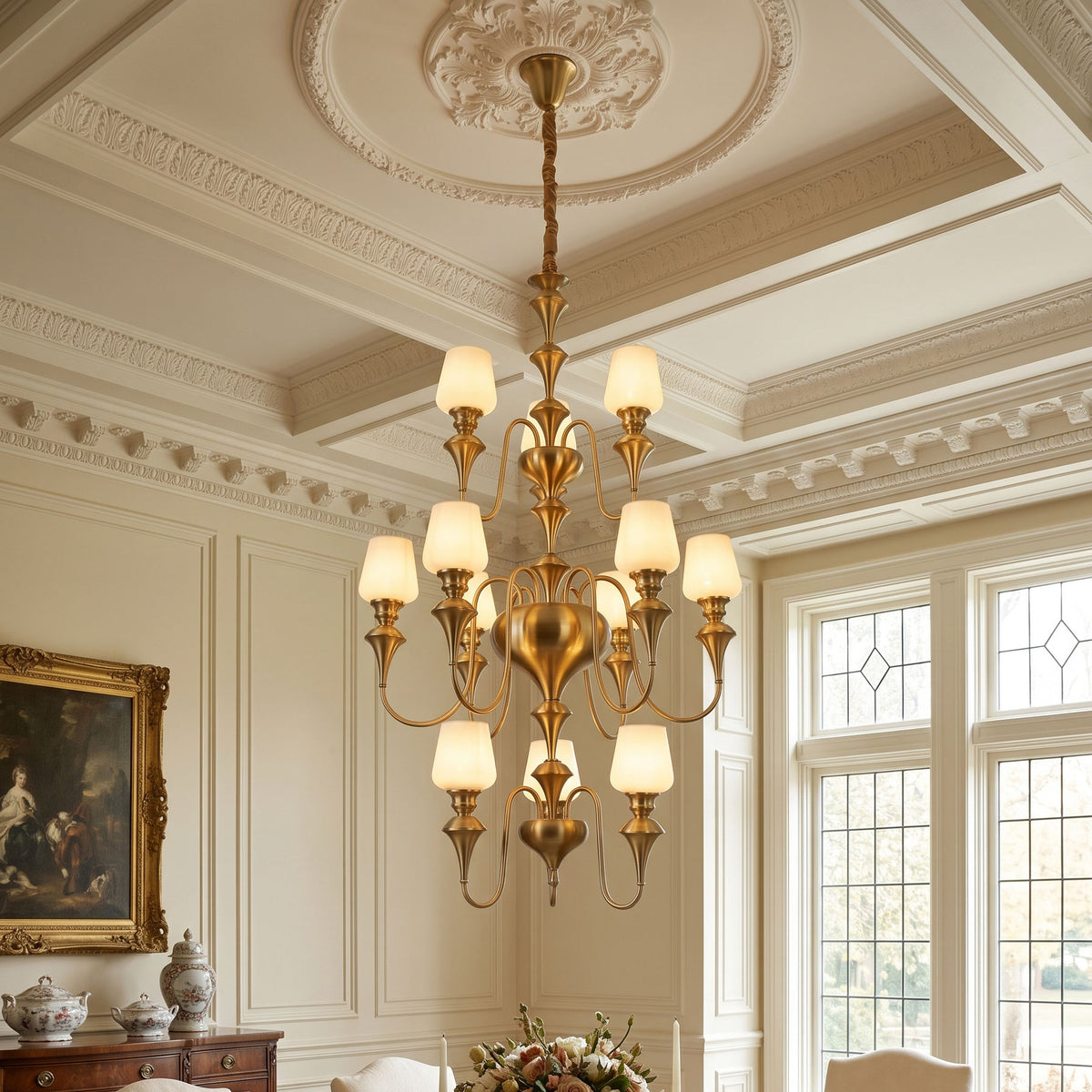 Abrahamson Shaded Tiered Chandelier