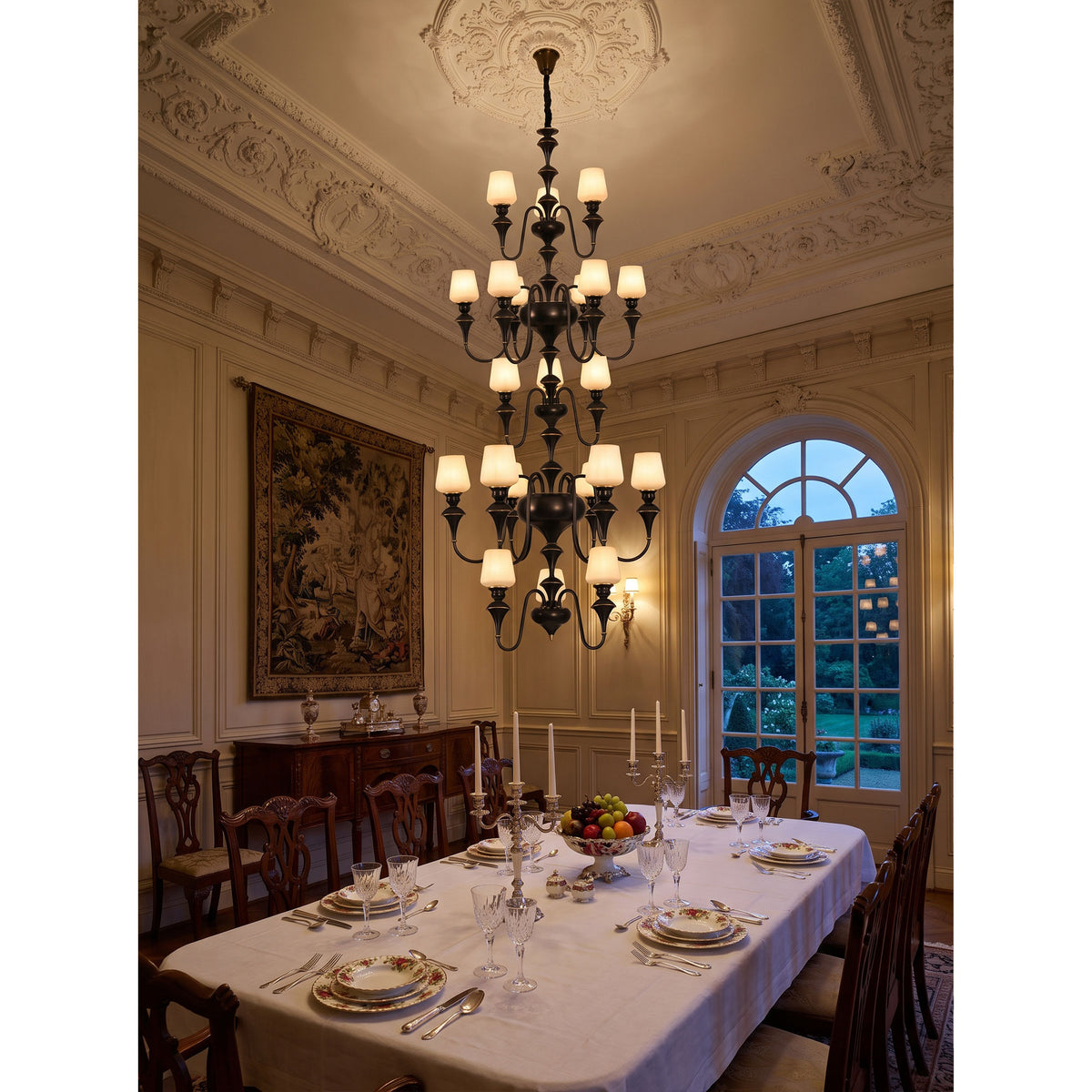 Abrahamson Shaded Tiered Chandelier