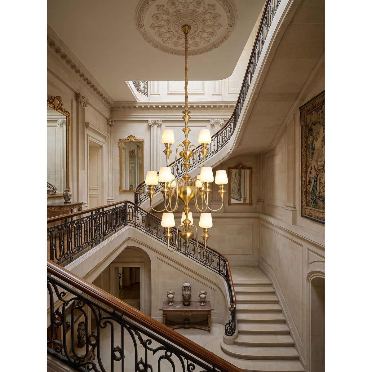 Abrahamson Shaded Tiered Chandelier