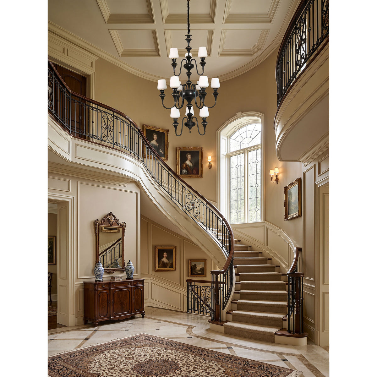 Abrahamson Shaded Tiered Chandelier