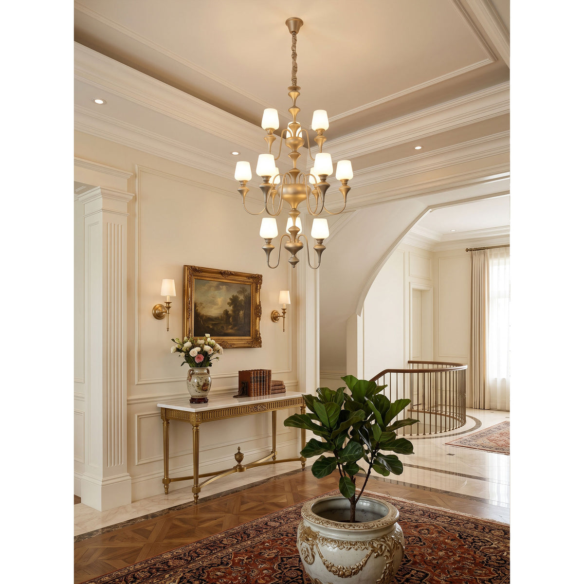 Abrahamson Shaded Tiered Chandelier