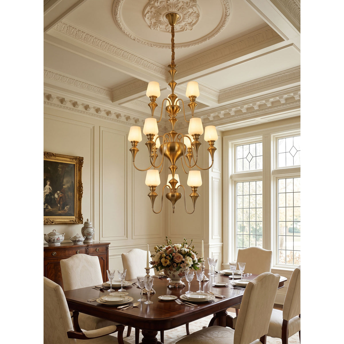 Abrahamson Shaded Tiered Chandelier