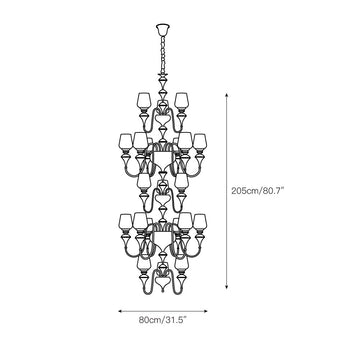 Abrahamson Shaded Tiered Chandelier – detail 6 — Dimension drawings 4