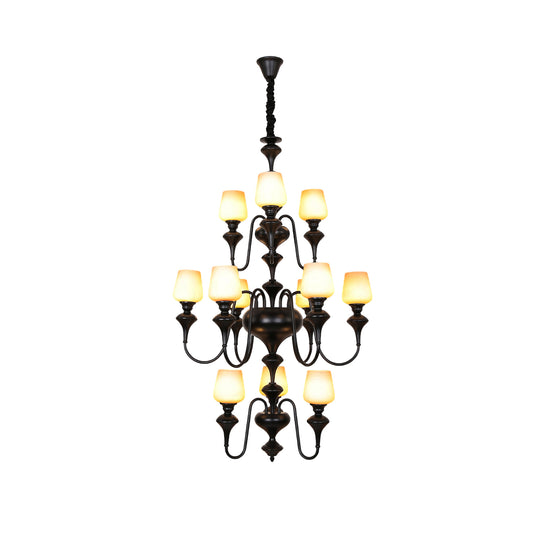 Abrahamson Shaded Tiered Chandelier