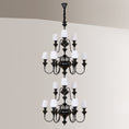 Load image into Gallery viewer, Abrahamson Shaded Tiered Chandelier
