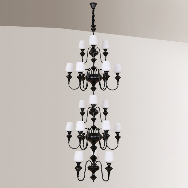 Abrahamson Shaded Tiered Chandelier