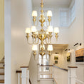 Load image into Gallery viewer, Abrahamson Shaded Tiered Chandelier
