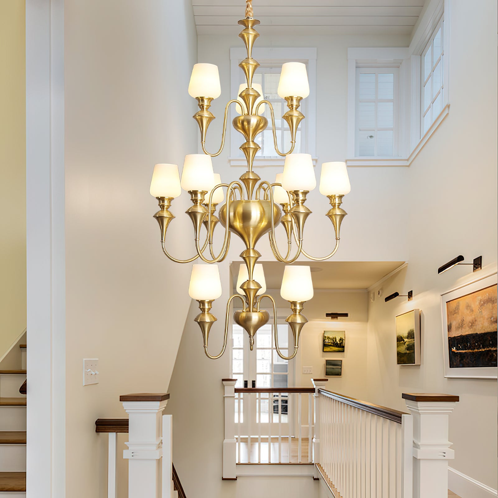 Abrahamson Shaded Tiered Chandelier