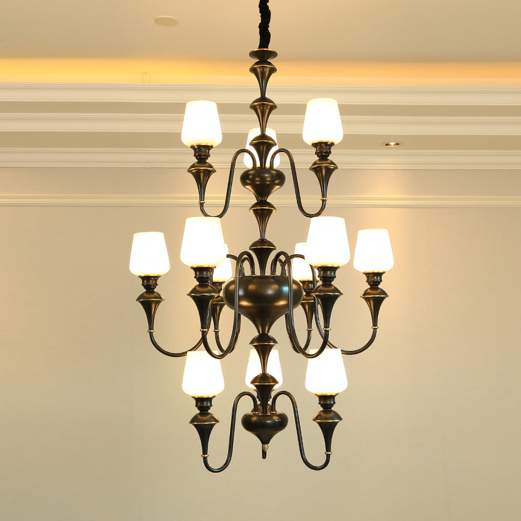 Abrahamson Shaded Tiered Chandelier