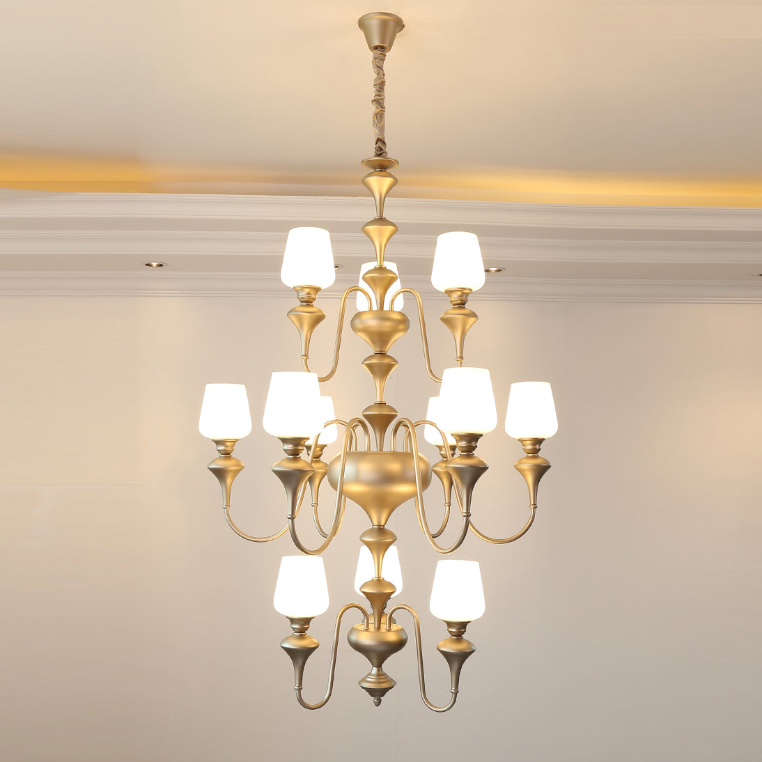 Abrahamson Shaded Tiered Chandelier