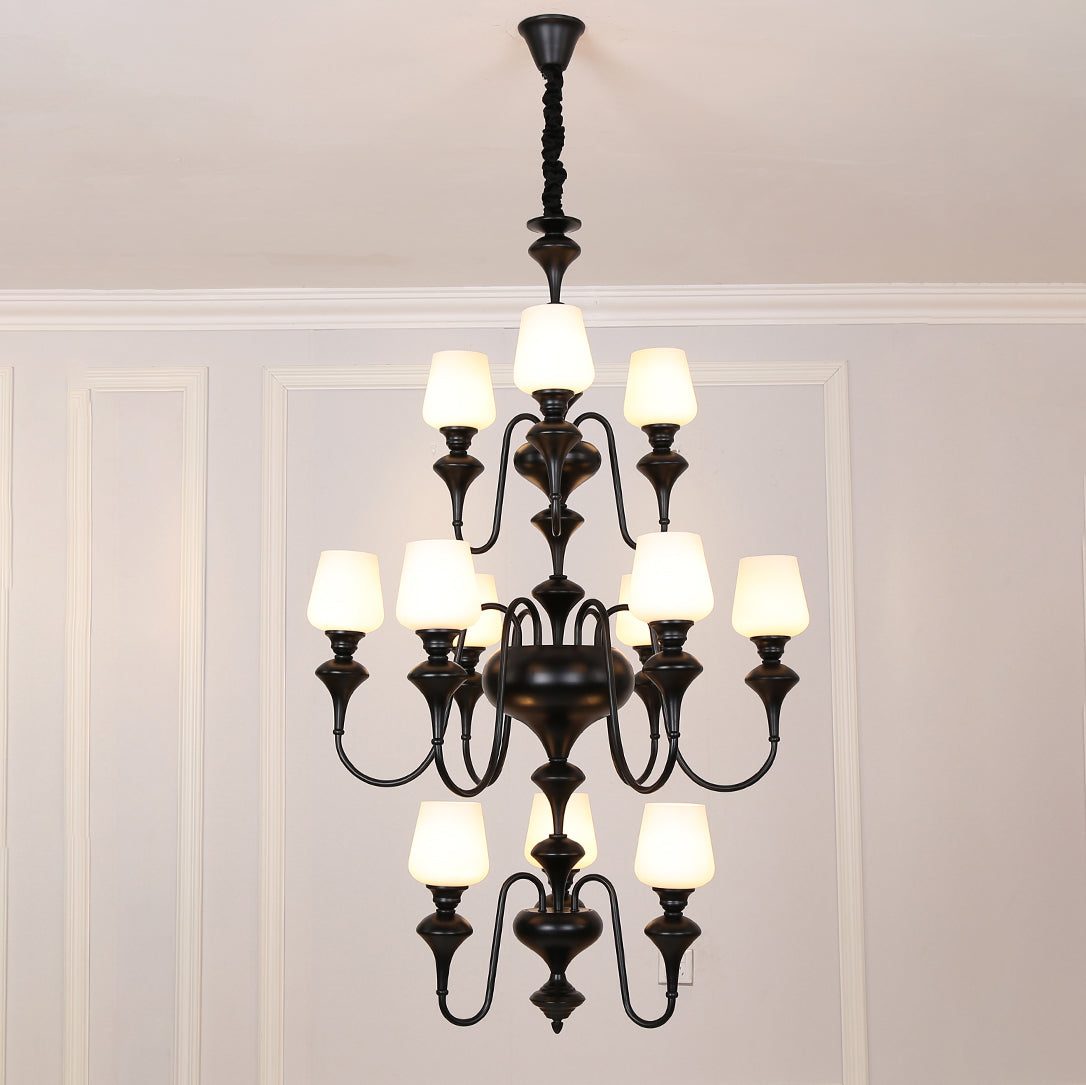 Abrahamson Shaded Tiered Chandelier