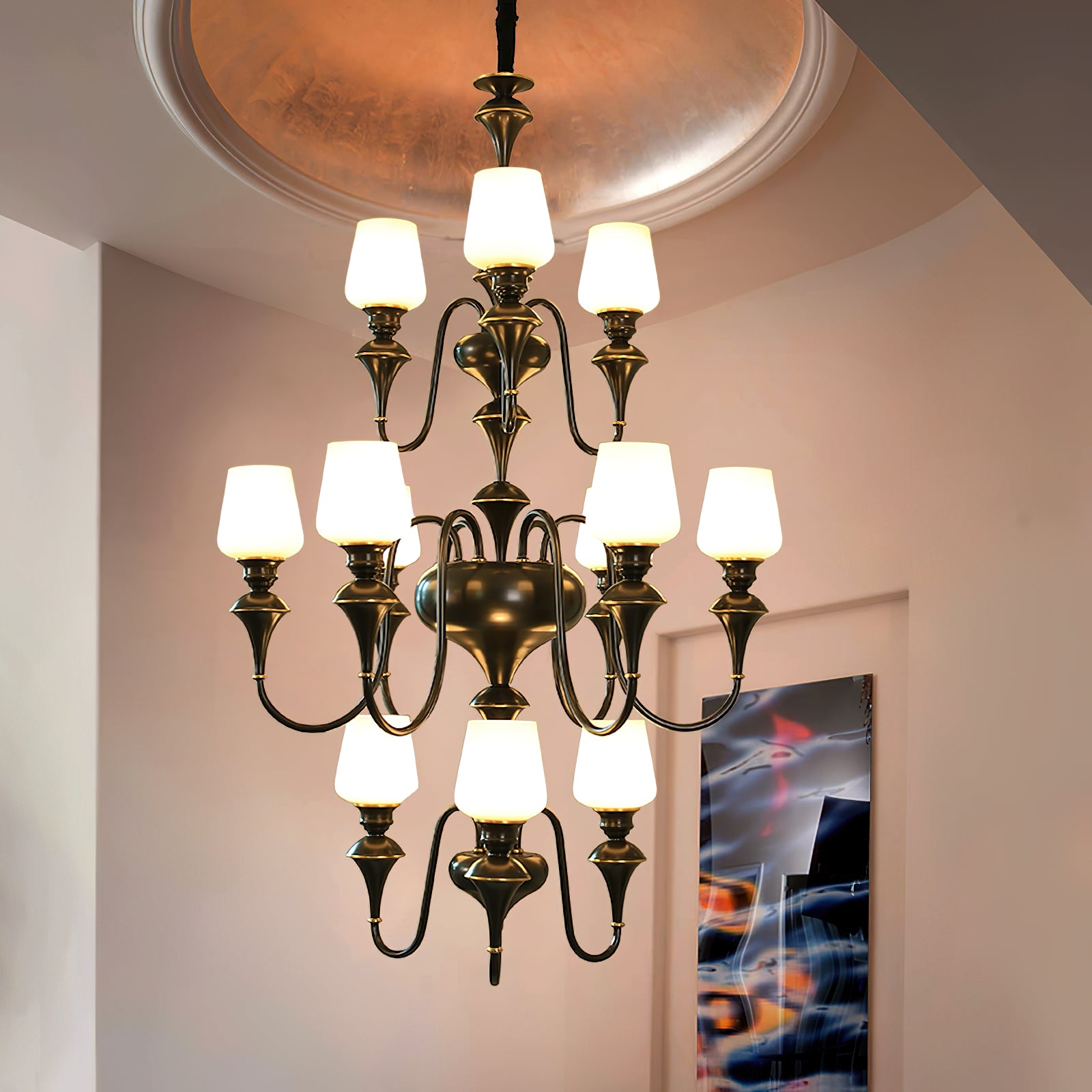 Abrahamson Shaded Tiered Chandelier