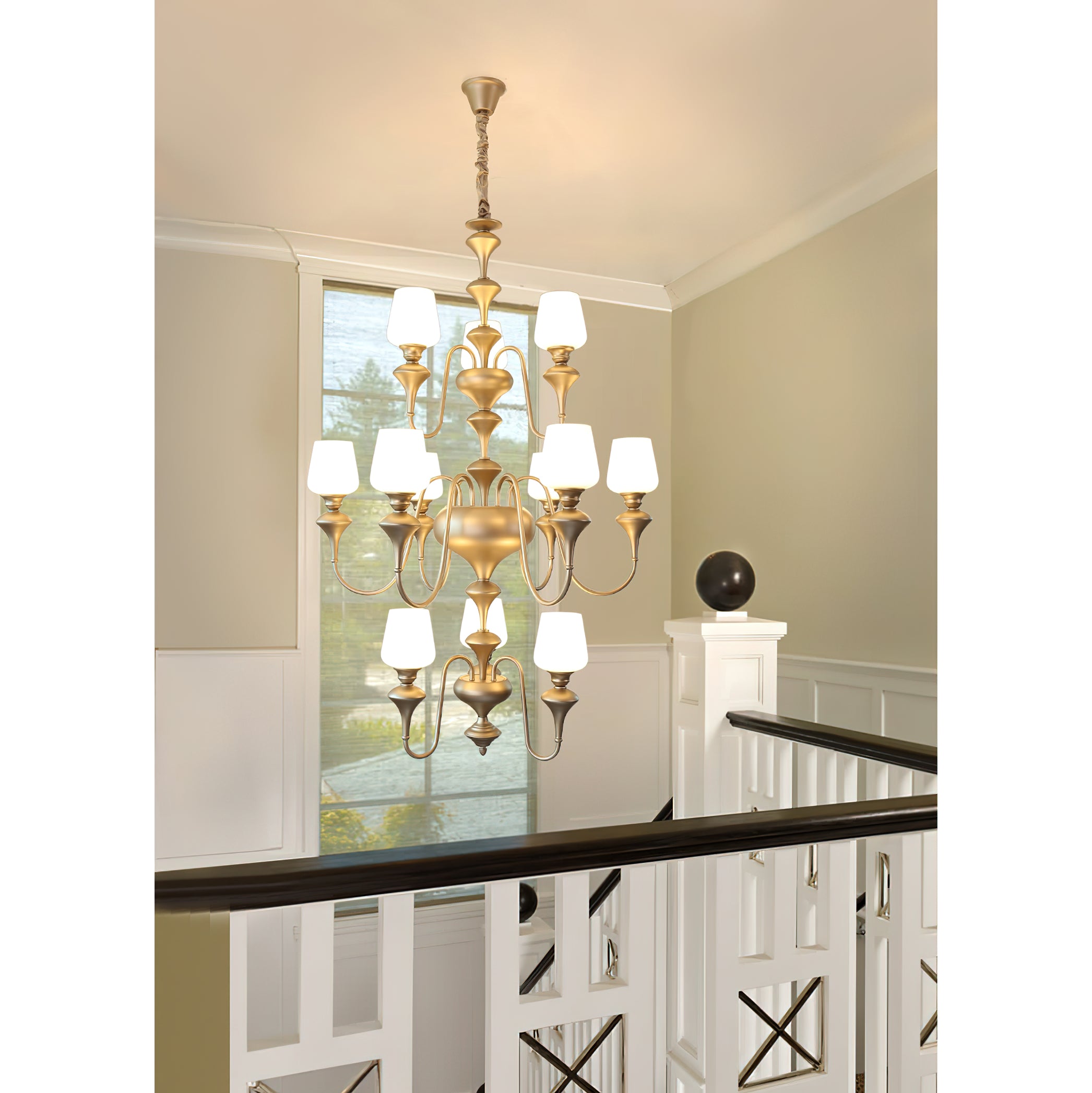 Abrahamson Shaded Tiered Chandelier