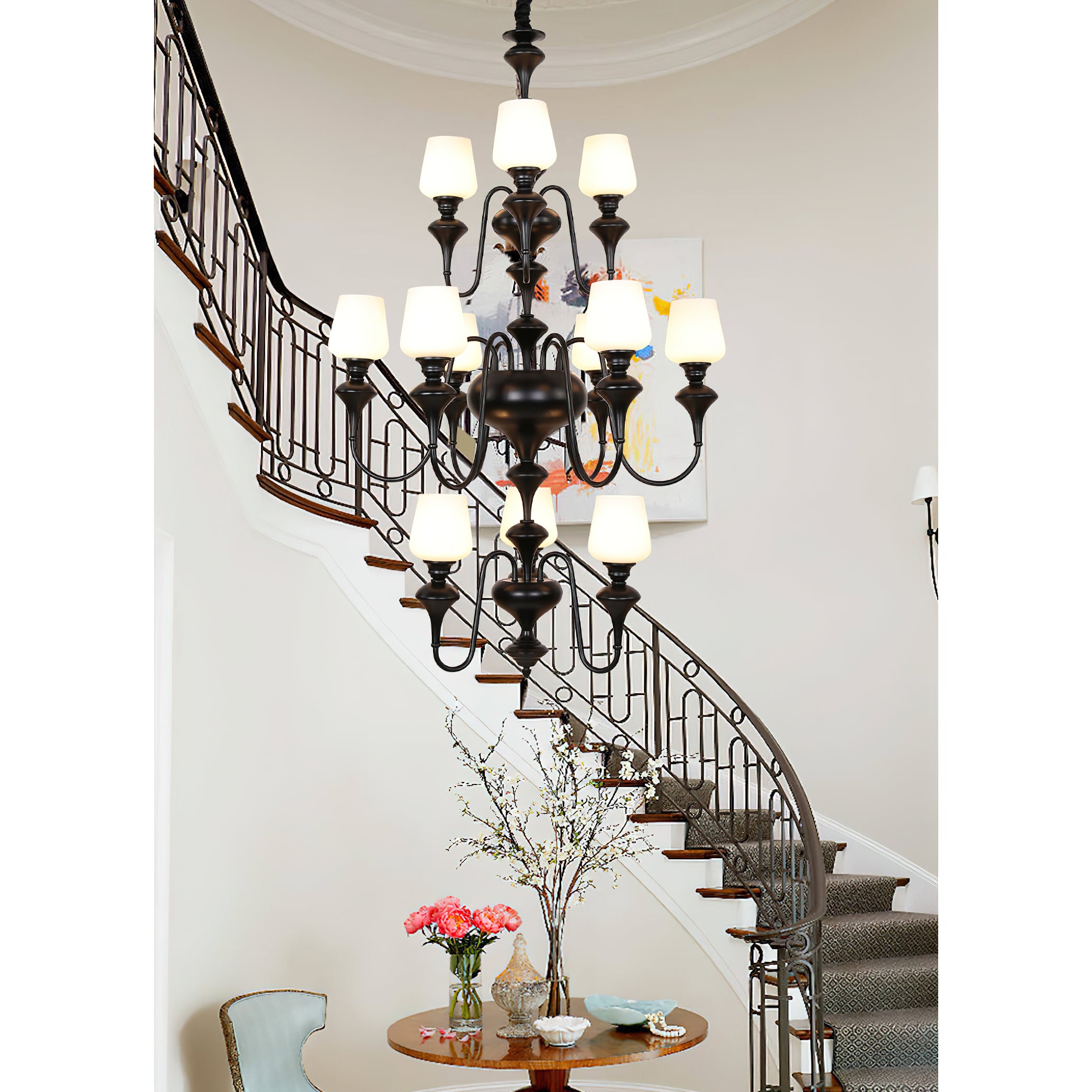 Abrahamson Shaded Tiered Chandelier