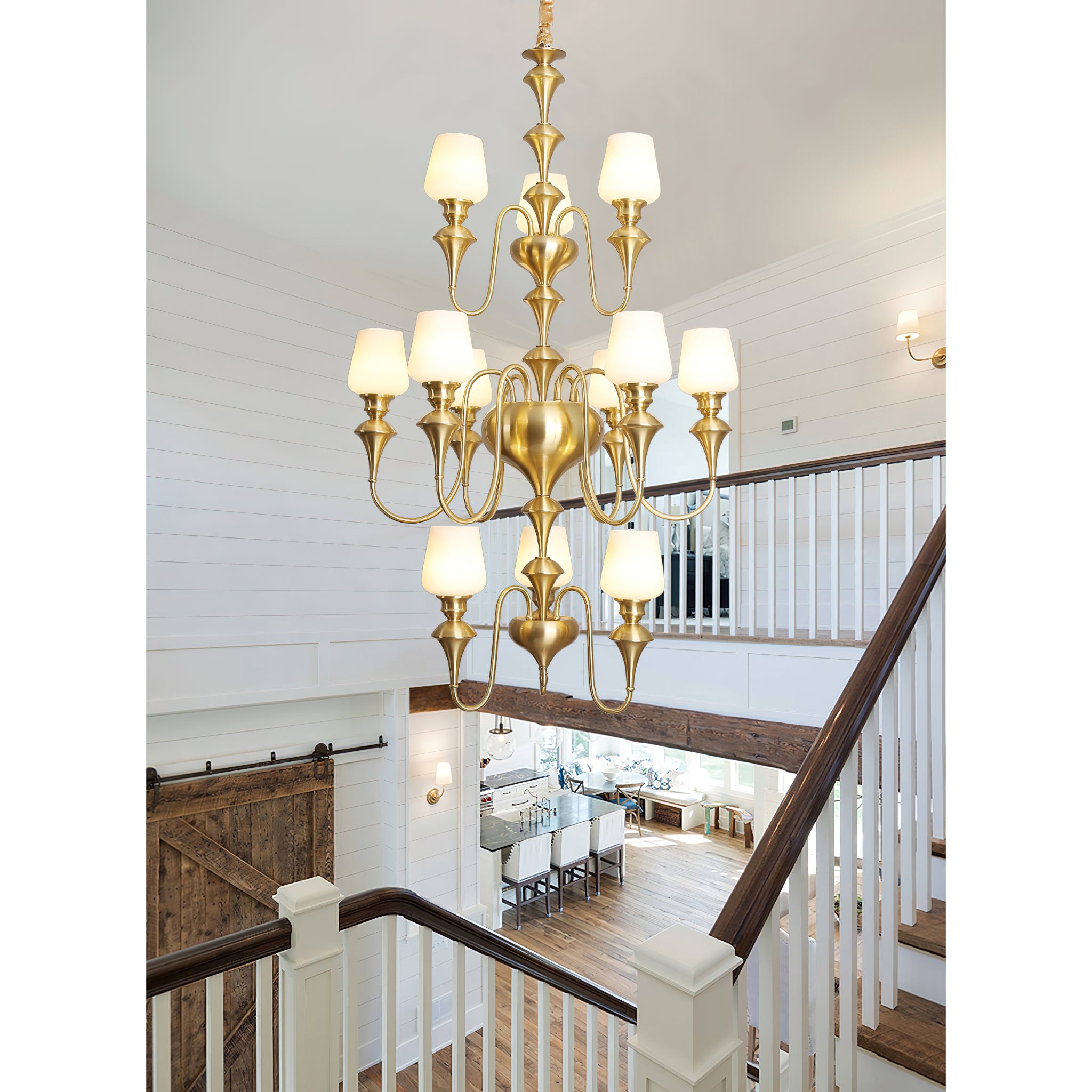 Abrahamson Shaded Tiered Chandelier