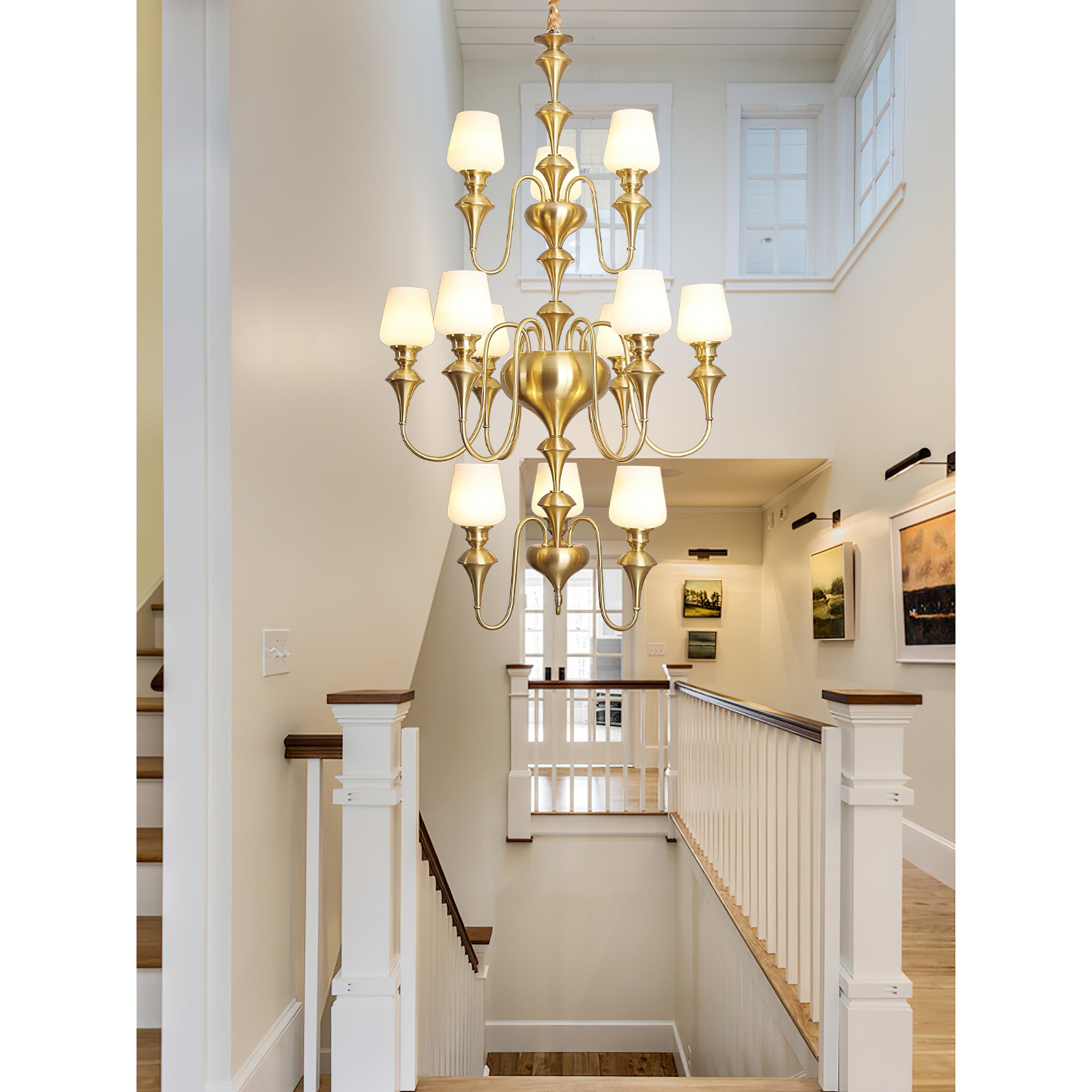 Abrahamson Shaded Tiered Chandelier