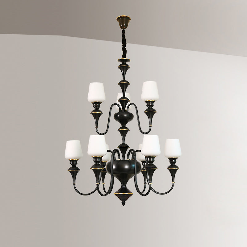 Abrahamson Shaded Tiered Chandelier