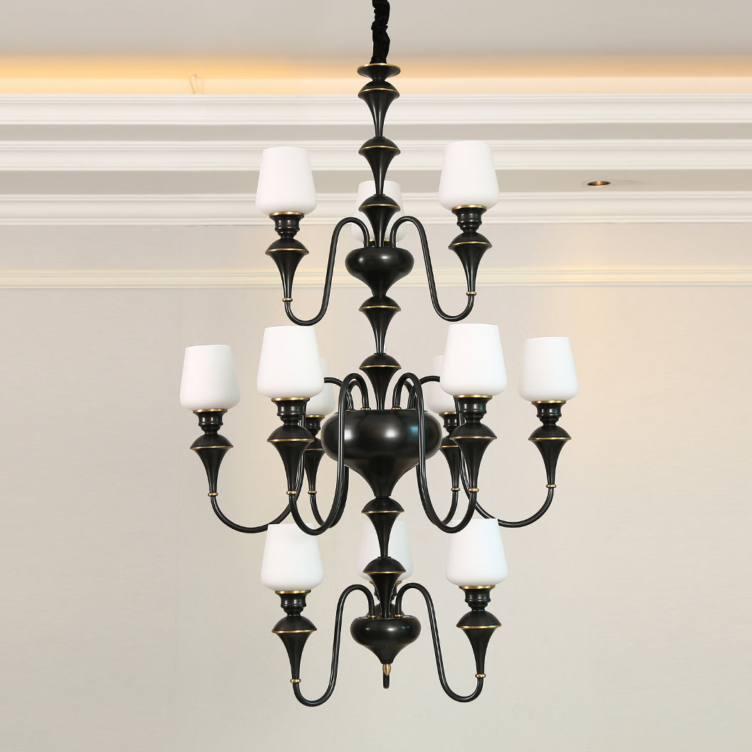 Abrahamson Shaded Tiered Chandelier