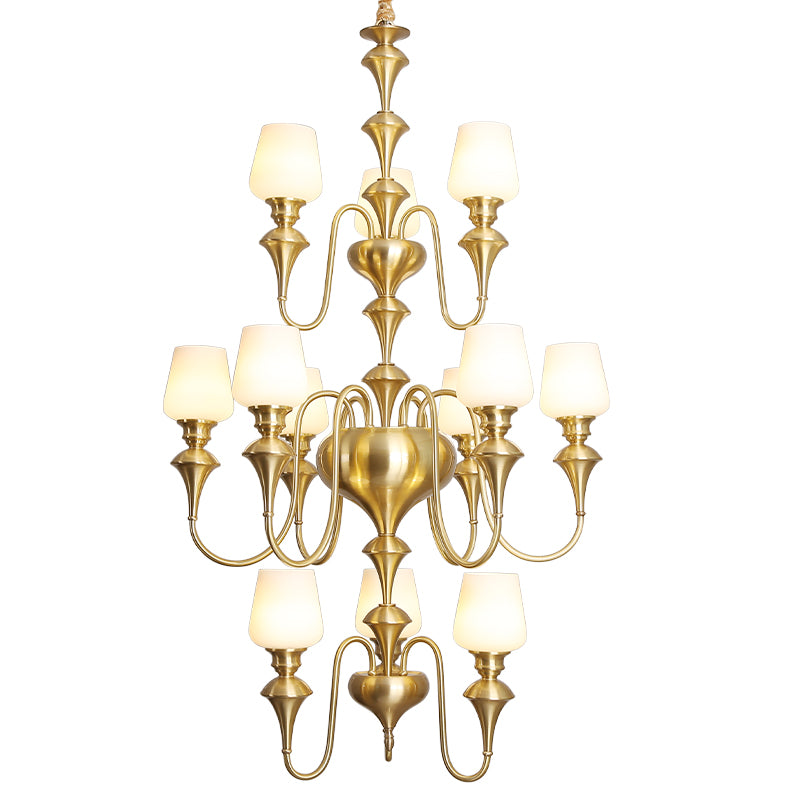 Abrahamson Shaded Tiered Chandelier