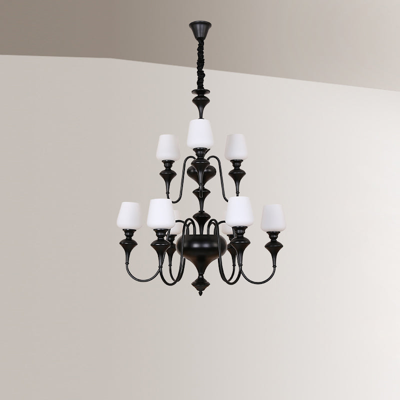 Abrahamson Shaded Tiered Chandelier