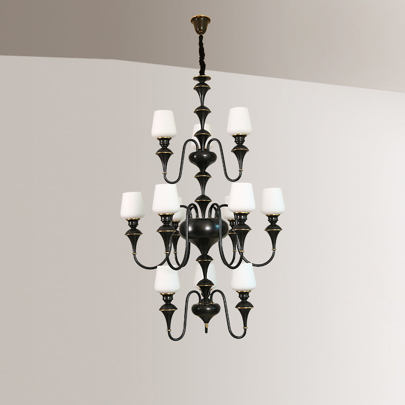 Abrahamson Shaded Tiered Chandelier