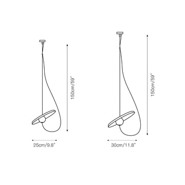Acoustic Disc Pendant Lamp – detail 5 — Dimension drawings 1