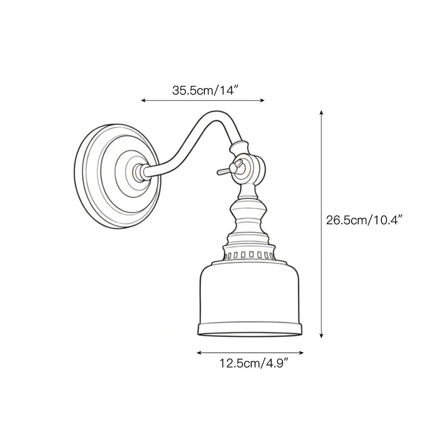 Addison Gooseneck Wall Lamp – detail 3 — Dimension drawings 1