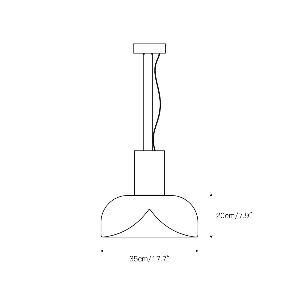 Lampe à suspension en verre Aella