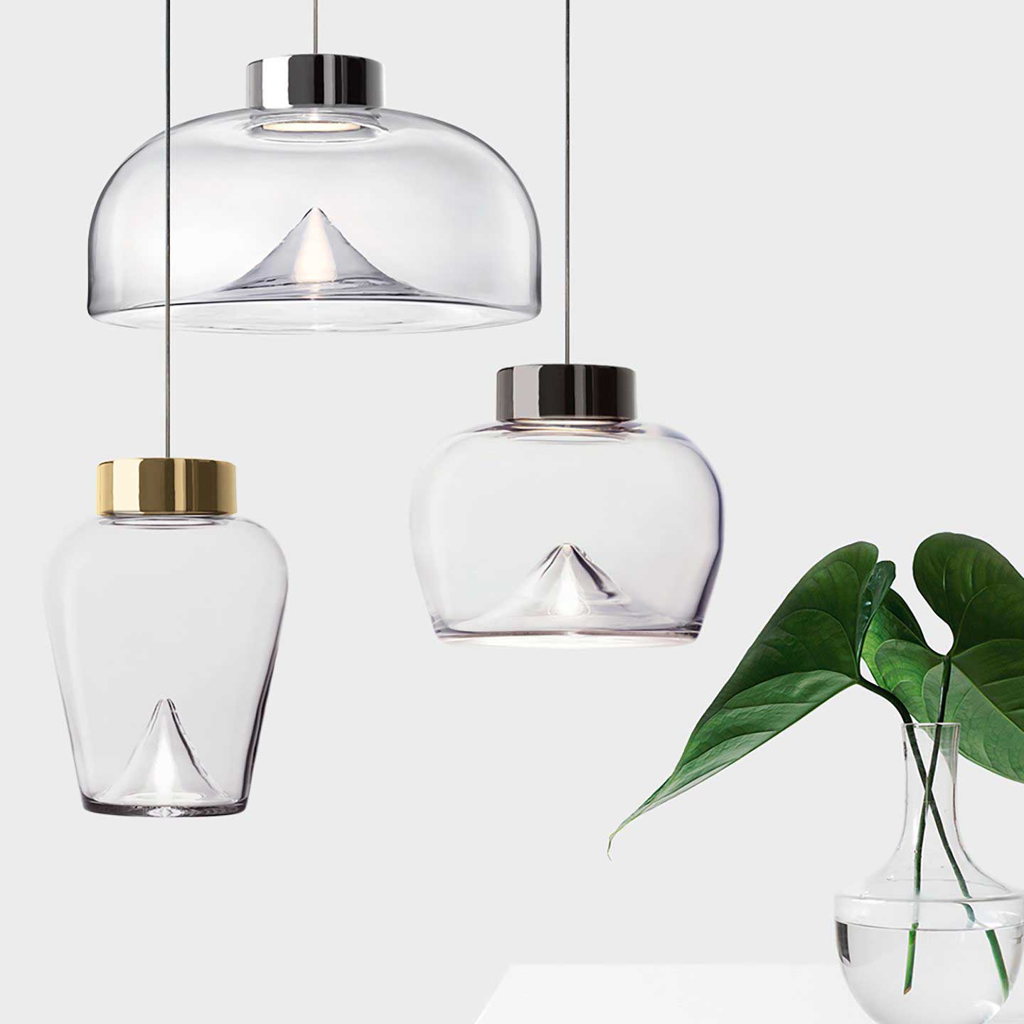 Lampe à suspension en verre Aella