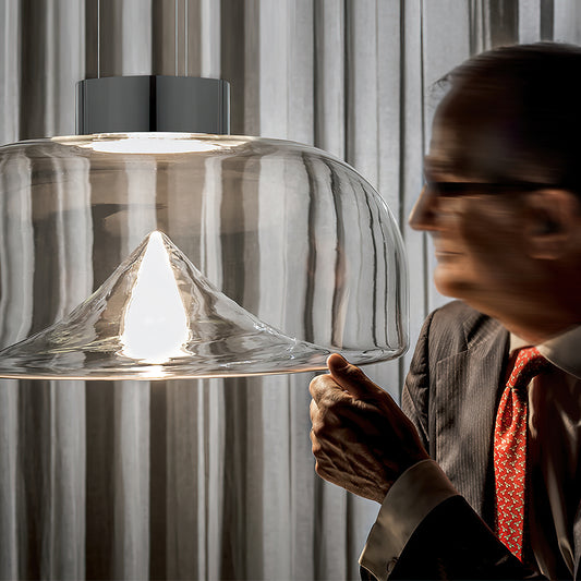 Lampe à suspension en verre Aella