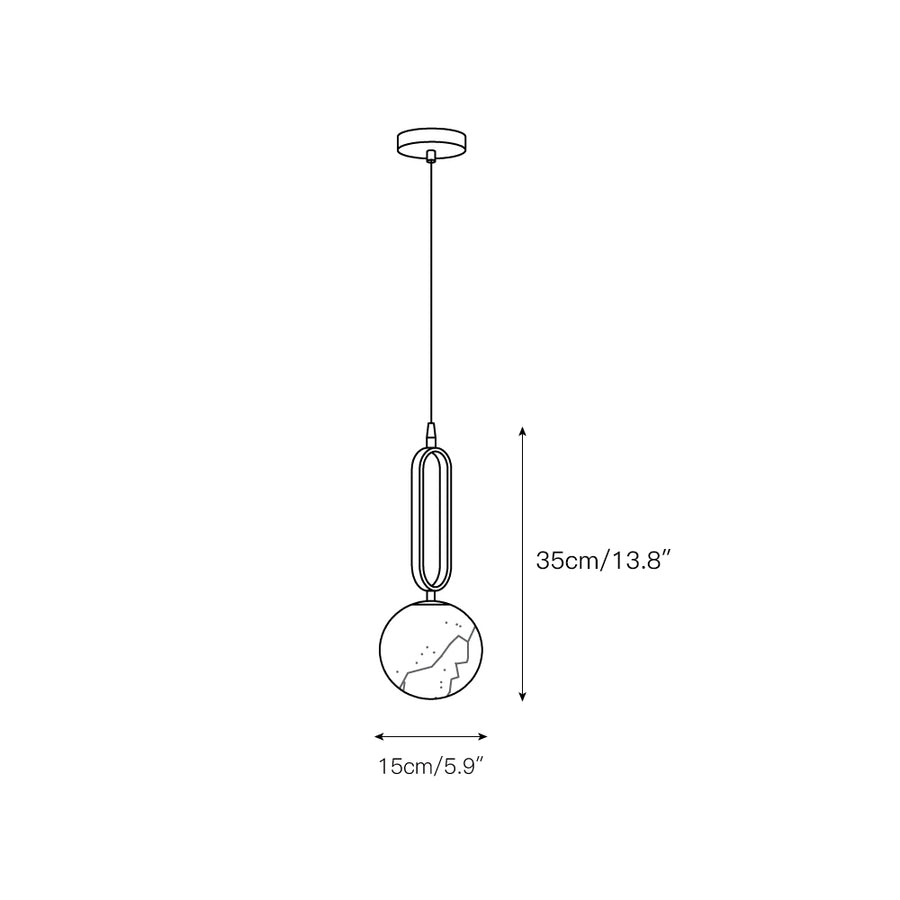 Alabaster Bal Hanglamp — Dimension drawings 1