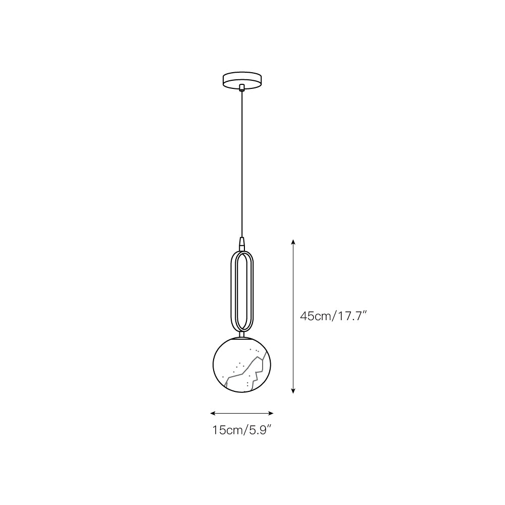 Lampe à suspension boule en albâtre