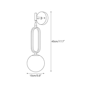 Alabaster Ball Wall Sconce – detail 3 — Dimension drawings 1