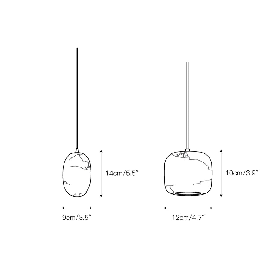 Alabaster Bedside Pendant Light – detail 3 — Dimension drawings 1