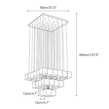 Alabaster Box Chandelier – detail 6 — Dimension drawings 4