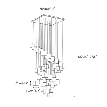 Alabaster Box Chandelier – detail 7 — Dimension drawings 5