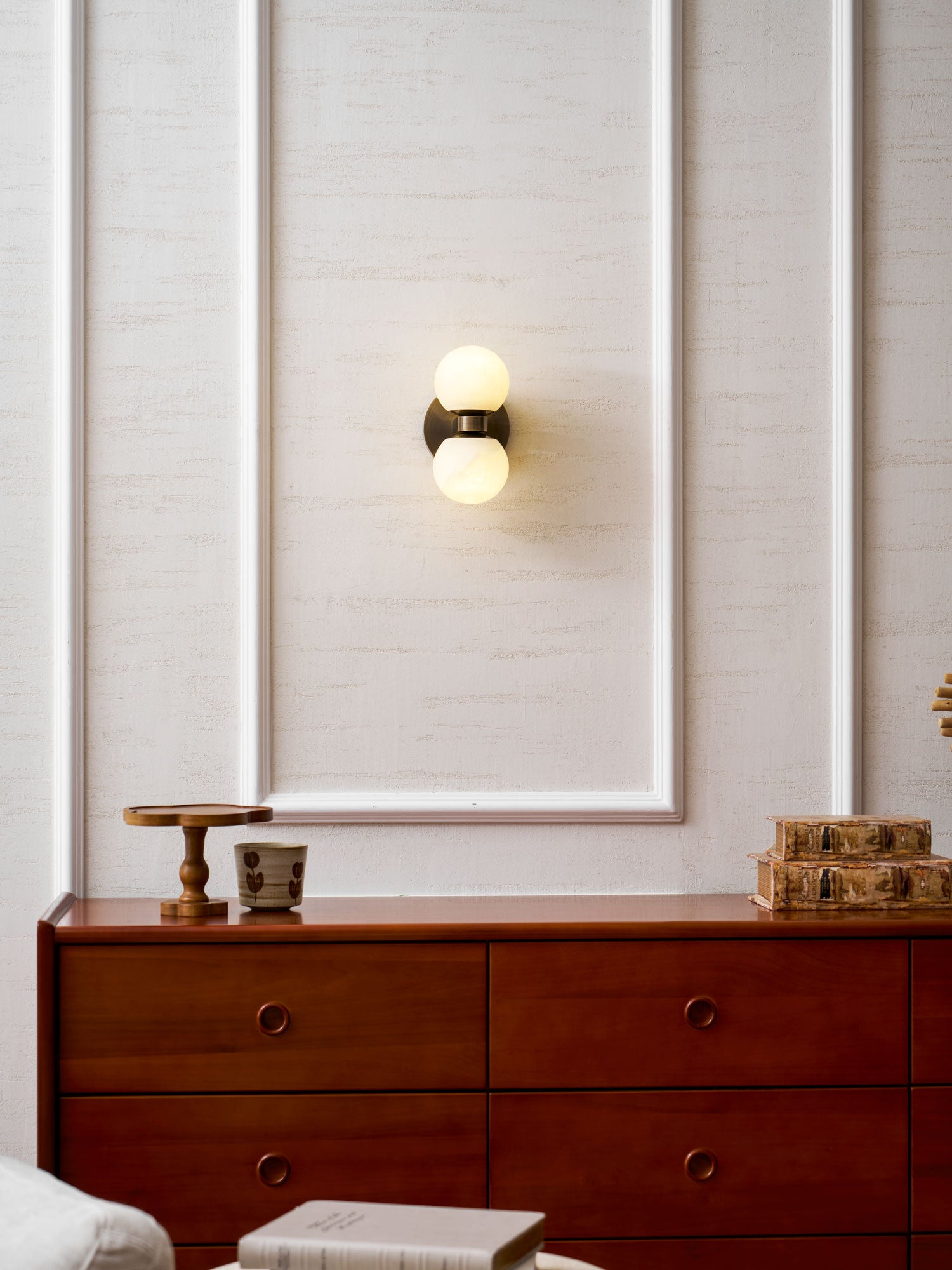 Dual Globe Alabaster Wall Lamp
