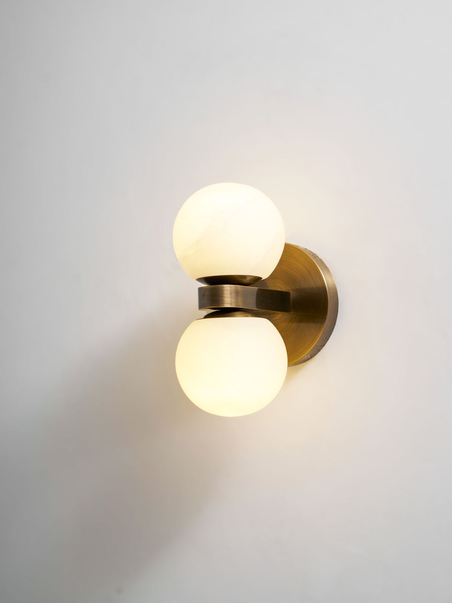 Dual Globe Alabaster Wall Lamp