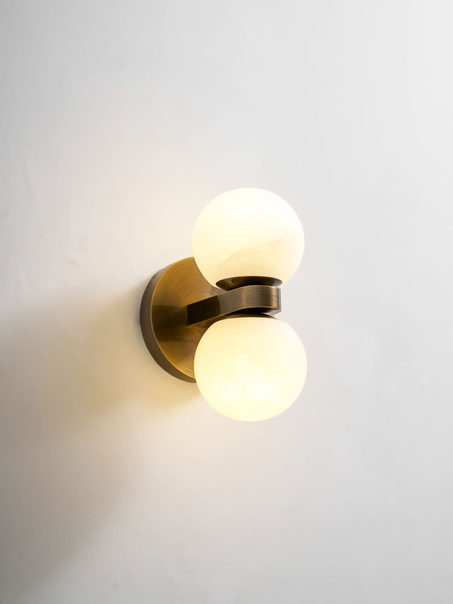 Dual Globe Alabaster Wall Lamp