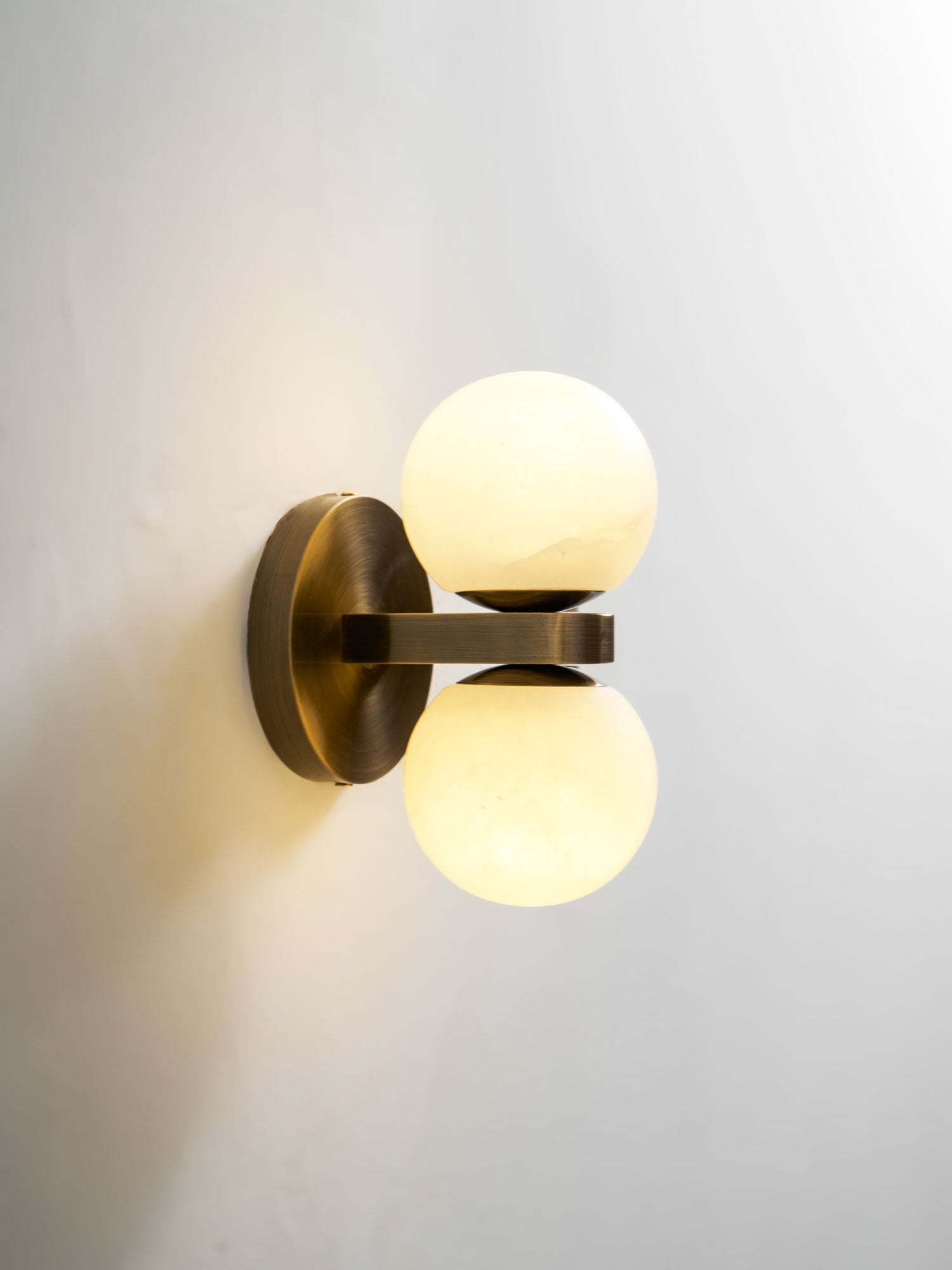 Dual Globe Alabaster Wall Lamp