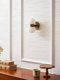 Load image into Gallery viewer, Dual Globe Alabaster Wall Lamp
