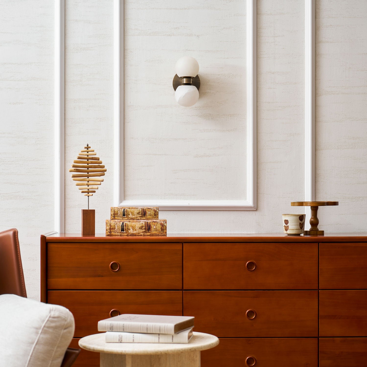 Dual Globe Alabaster Wall Lamp