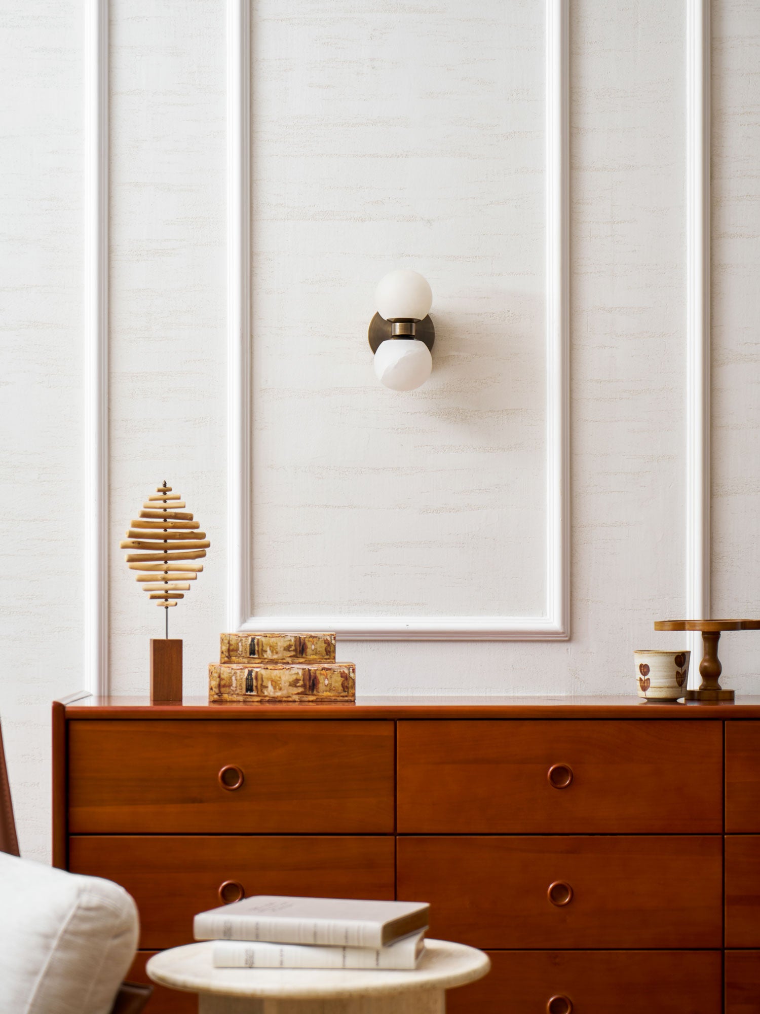 Dual Globe Alabaster Wall Lamp