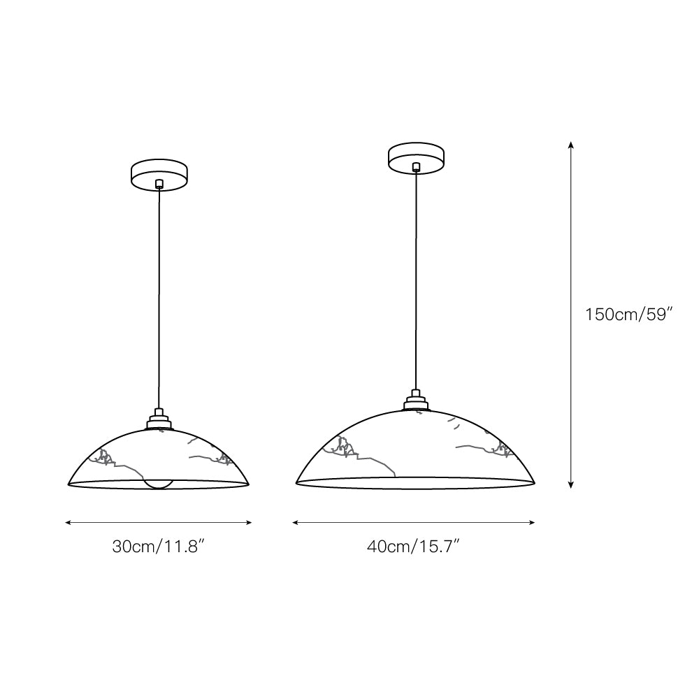 Lampe à suspension dôme en albâtre