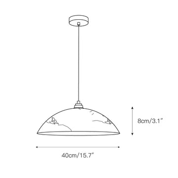 Alabaster Dome Alabaster Pendant Light – detail 3 — Dimension drawings 1