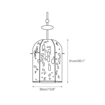 Alabaster Embroidered Pendant Lamp – detail 3 — Dimension drawings 1